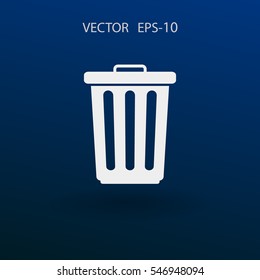 Flat a paper basket icon. vector illustration