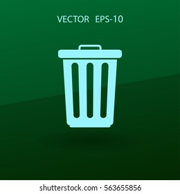 Flat paper basket icon. vector illustration