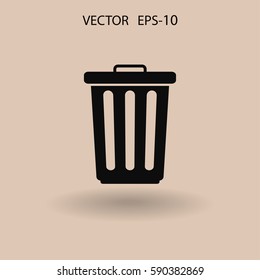 Pon un icono de la canasta de papel. ilustración vectorial