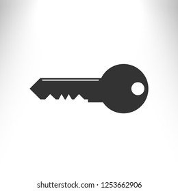 Flat Paper Cut Style Icon Of An Old Key. Vector Illustration.