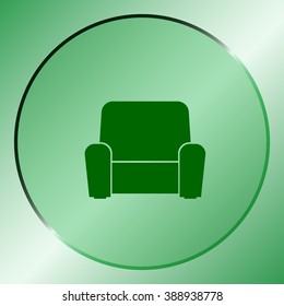 Flat paper cut style icon of furniture. Vector illustration