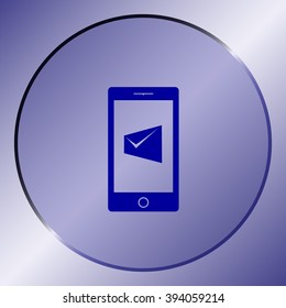 Flat paper cut style icon of Short Message. Vector illustration