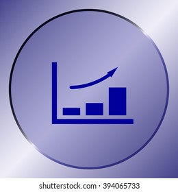 Flat paper cut style icon of a diagram. Vector illustration