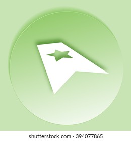 Flat paper cut style icon of web bookmark. Vector illustration