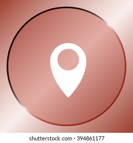 Flat paper cut style icon of map pointer vector illustration