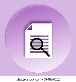 Flat paper cut style icon of text searching vector illustration