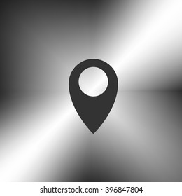 Flat paper cut style icon of map pointer vector illustration