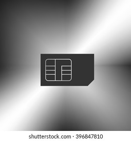 Flat paper cut style icon of a sim card. Vector illustration