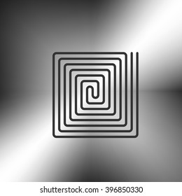 Flat paper cut style icon of floor heating. Vector illustration