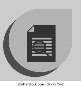 Flat paper cut style icon of text searching vector illustration