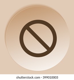 Flat paper cut style icon of forbidden sign. Vector illustration