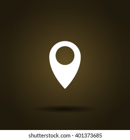 Flat paper cut style icon of map pointer vector illustration