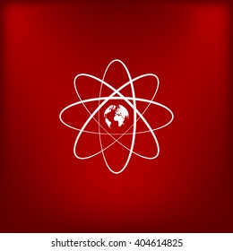 Flat paper cut style icon of science symbol