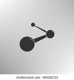 Flat paper cut style icon of share. Vector illustration