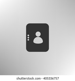 Flat paper cut style icon of an address book. Vector illustration