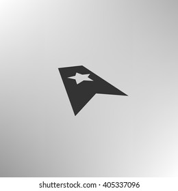 Flat paper cut style icon of web bookmark. Vector illustration