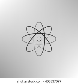 Flat paper cut style icon of science symbol