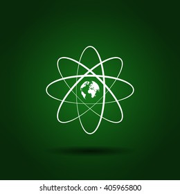 Flat paper cut style icon of science symbol