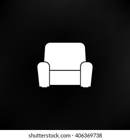 Flat paper cut style icon of furniture. Vector illustration