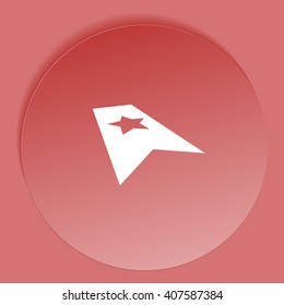 Flat paper cut style icon of web bookmark. Vector illustration