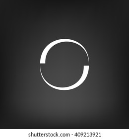 Flat paper cut style icon of refresh symbol. Vector illustration