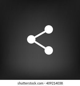 Flat paper cut style icon of share. Vector illustration