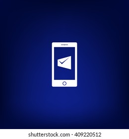 Flat paper cut style icon of Short Message. Vector illustration