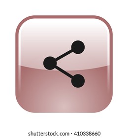 Flat paper cut style icon of share. Vector illustration