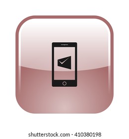 Flat paper cut style icon of Short Message. Vector illustration