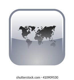 Flat paper cut style icon of World Map. Vector illustration