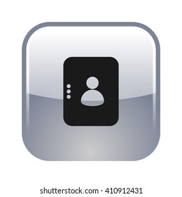 Flat paper cut style icon of an address book. Vector illustration