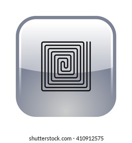 Flat paper cut style icon of floor heating. Vector illustration