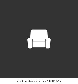 Flat paper cut style icon of furniture. Vector illustration