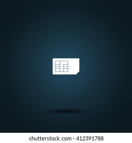 Flat paper cut style icon of a sim card. Vector illustration