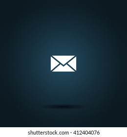 Flat paper cut style icon of envelope. E-mail symbol