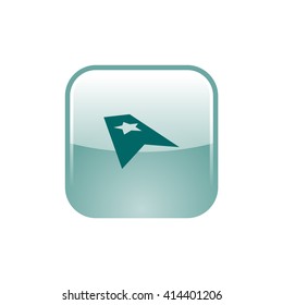 Flat paper cut style icon of web bookmark. Vector illustration