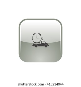 Flat paper cut style icon of vehicle. Delivery car symbol vector illustration