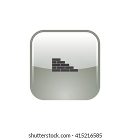 Flat paper cut style icon of brickwork fragment. Vector illustration