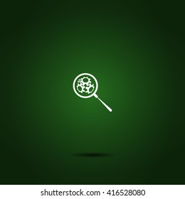 Flat paper cut style icon of magnifier. Vector illustration