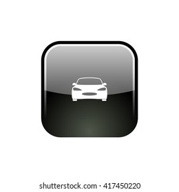Flat paper cut style icon of a car. Vector illustration