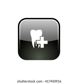 Flat paper cut style icon of tooth. Dentistry symbol icon vector illustration