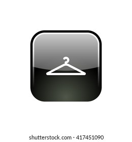 Flat paper cut style icon of hanger. Vector illustration
