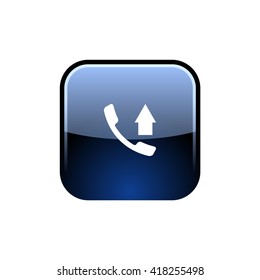 Flat paper cut style icon of out-coming call. Vector illustration