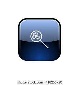 Flat paper cut style icon of magnifier. Vector illustration