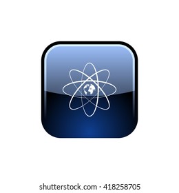 Flat paper cut style icon of science symbol