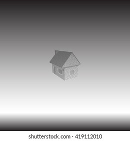Flat paper cut style icon of house model vector illustration