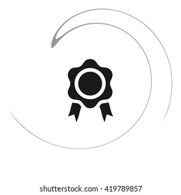 Flat paper cut style icon of seal. Vector illustration
