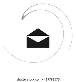 Flat paper cut style icon of envelope. E-mail symbol