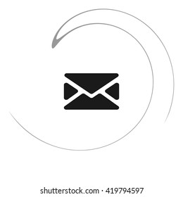 Flat paper cut style icon of envelope. E-mail symbol