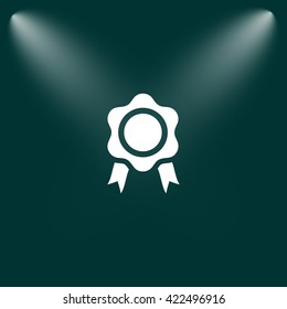Flat paper cut style icon of seal. Vector illustration